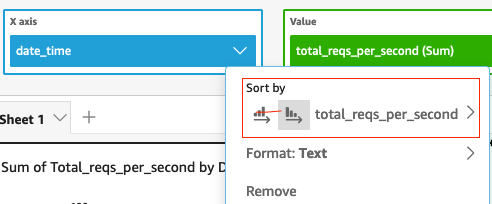 "date_time" Dropdown "Sort by"