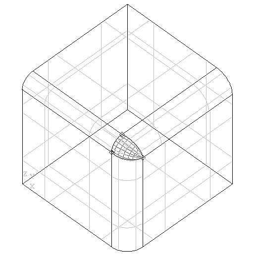 Intersecting filleted edges with differing radiuses