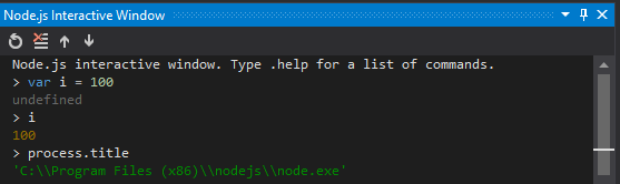 Node.js Interactive Window